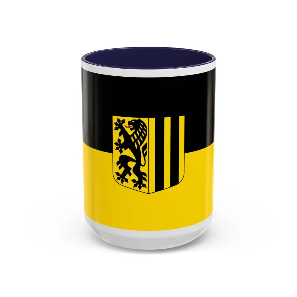 Flag of Dresden Germany - Accent Coffee Mug-15oz-Navy-Go Mug Yourself