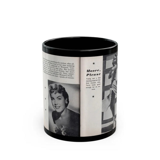 Terry Moore #464 - 66 PHOTOGRAPHS OF Terry MOORE U.K. Pocket Mag. Pages 58 & 59 (Vintage Female Icon) Black Coffee Mug-11oz-Go Mug Yourself