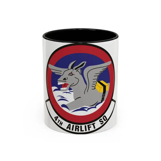 4th Airlift Squadron (U.S. Air Force) Accent Coffee Mug 11oz Black - Go Mug Yourself