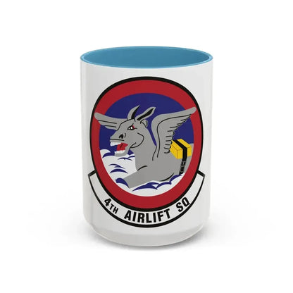 4th Airlift Squadron (U.S. Air Force) Accent Coffee Mug 15oz Light Blue - Go Mug Yourself