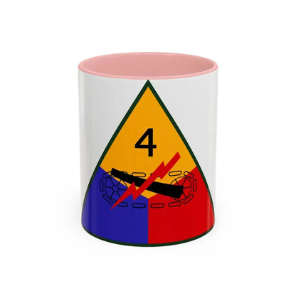 4th Armored Division (U.S. Army) Accent Coffee Mug 11oz Pink - Go Mug Yourself