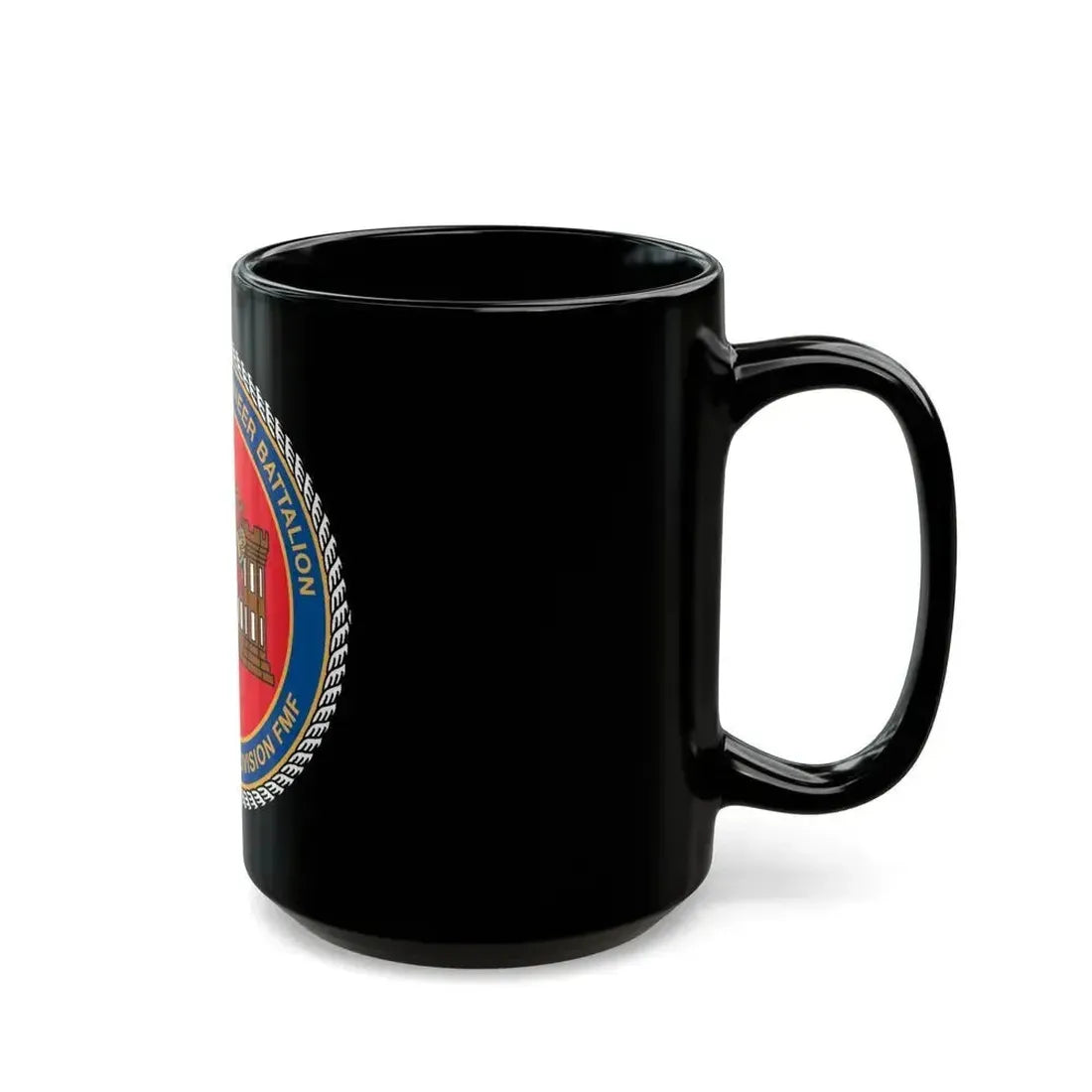 4th CE Bn 4th Mar Div (USMC) Black Coffee Mug - Go Mug Yourself