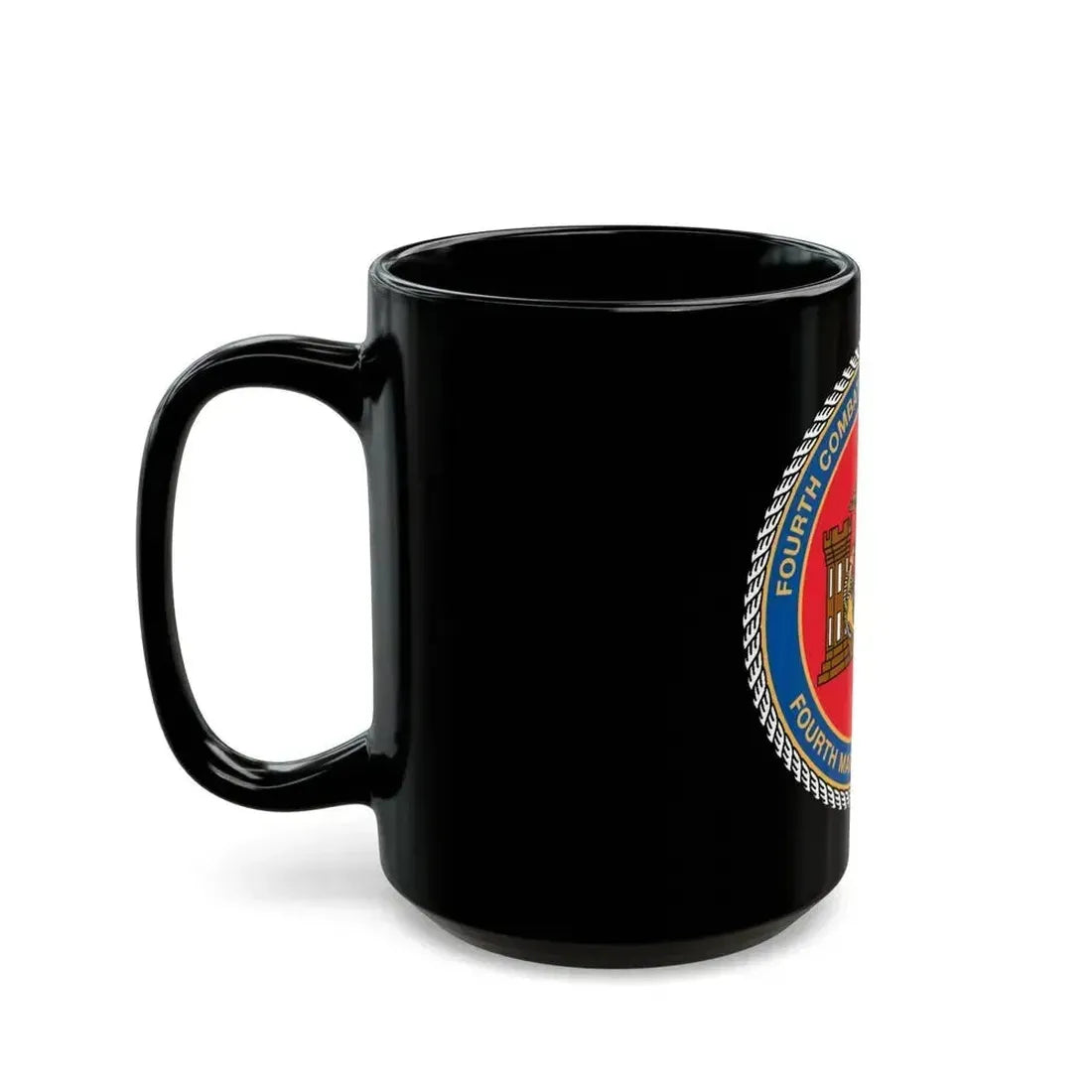4th CE Bn 4th Mar Div (USMC) Black Coffee Mug - Go Mug Yourself