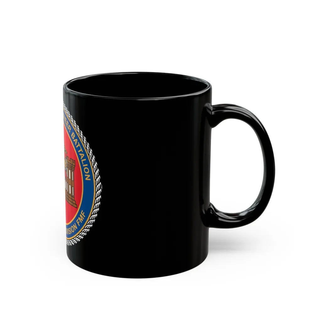 4th CE Bn 4th Mar Div (USMC) Black Coffee Mug-Go Mug Yourself