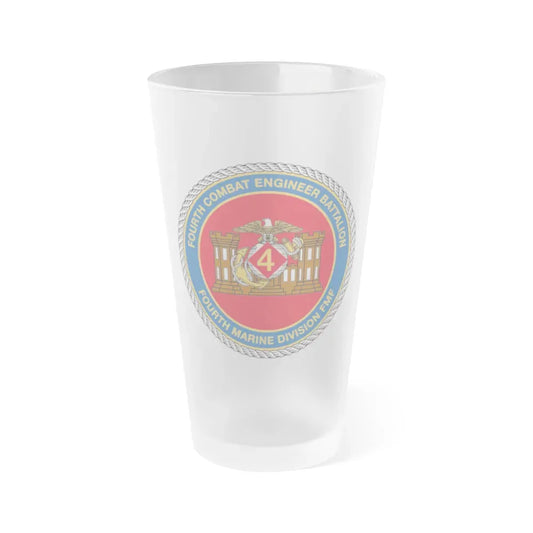 4th CE Bn 4th Mar Div (USMC) Frosted Pint Glass 16oz Default Title - Go Mug Yourself