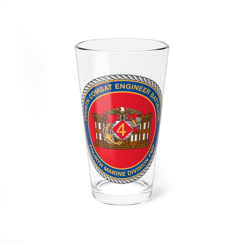 4th CE Bn 4th Mar Div (USMC) Pint Glass 16oz-16oz-Go Mug Yourself