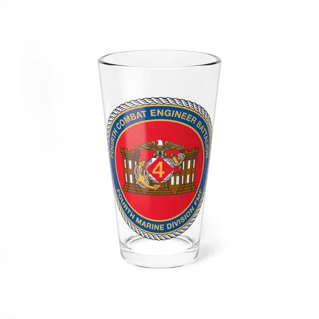 4th CE Bn 4th Mar Div (USMC) Pint Glass 16oz 16oz - Go Mug Yourself