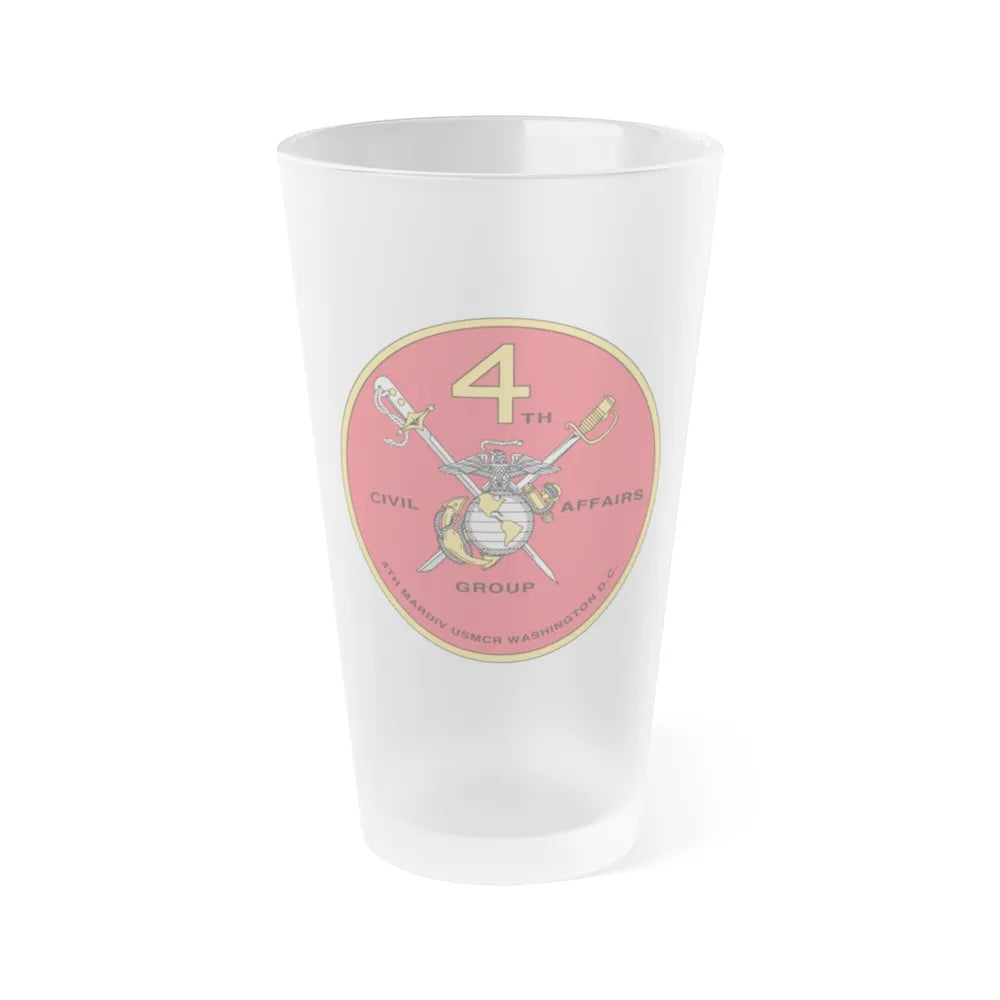 4th Civil Affairs Group (USMC) Frosted Pint Glass 16oz-Go Mug Yourself