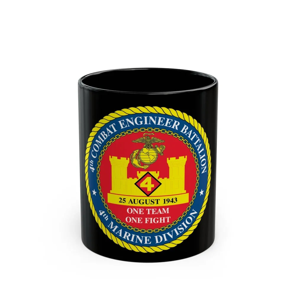 4th Cmbt Eng Bn (USMC) Black Coffee Mug-11oz-Go Mug Yourself