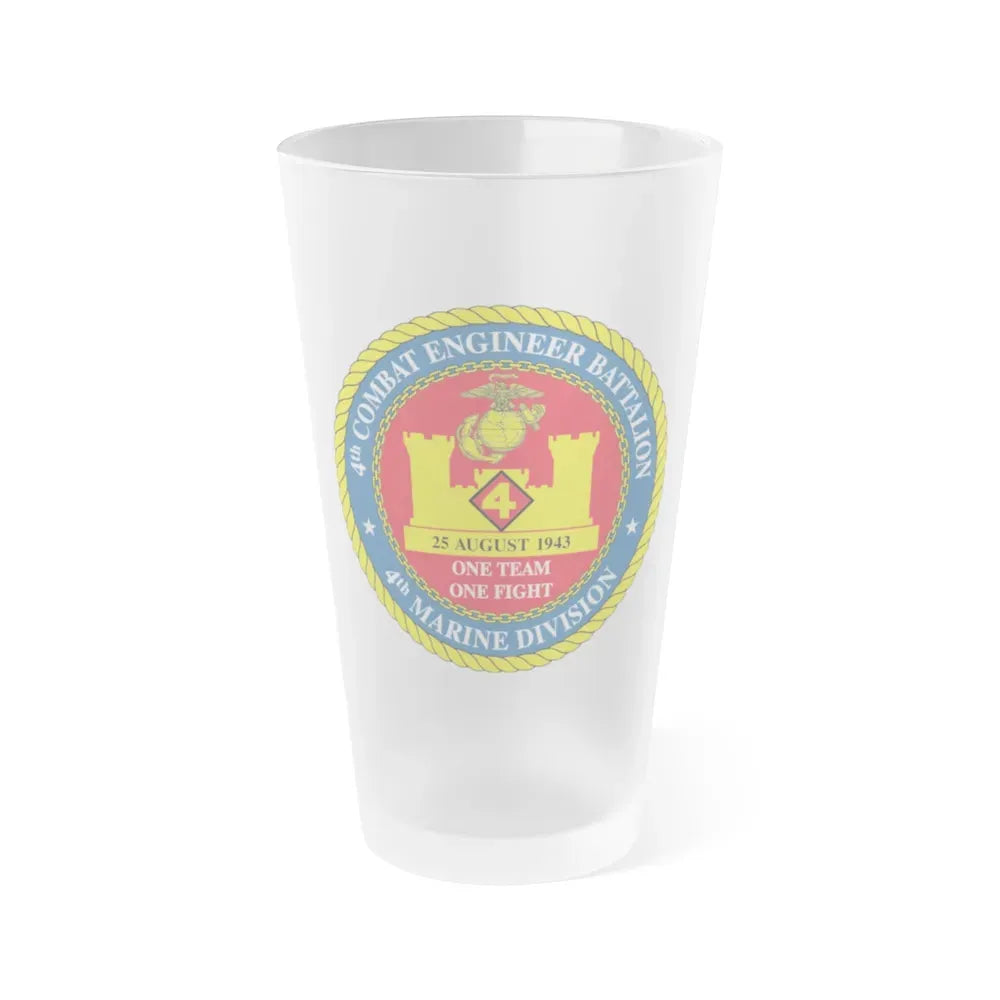 4th Cmbt Eng Bn (USMC) Frosted Pint Glass 16oz Default Title - Go Mug Yourself