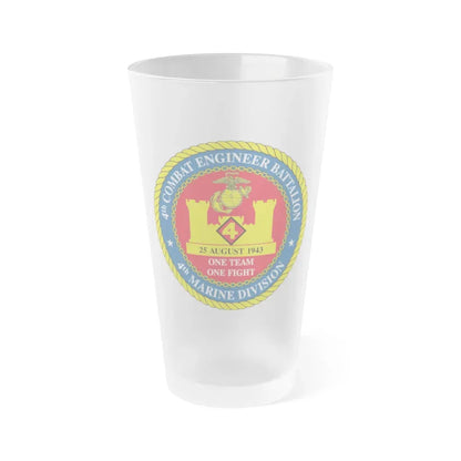 4th Cmbt Eng Bn (USMC) Frosted Pint Glass 16oz Default Title - Go Mug Yourself