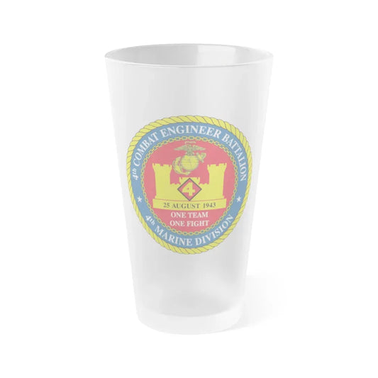 4th Cmbt Eng Bn (USMC) Frosted Pint Glass 16oz Default Title - Go Mug Yourself