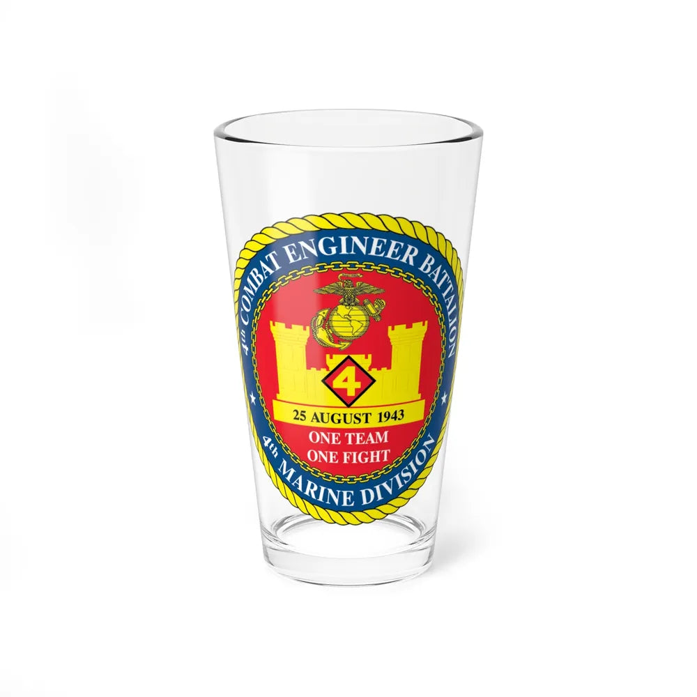 4th Cmbt Eng Bn (USMC) Pint Glass 16oz-16oz-Go Mug Yourself