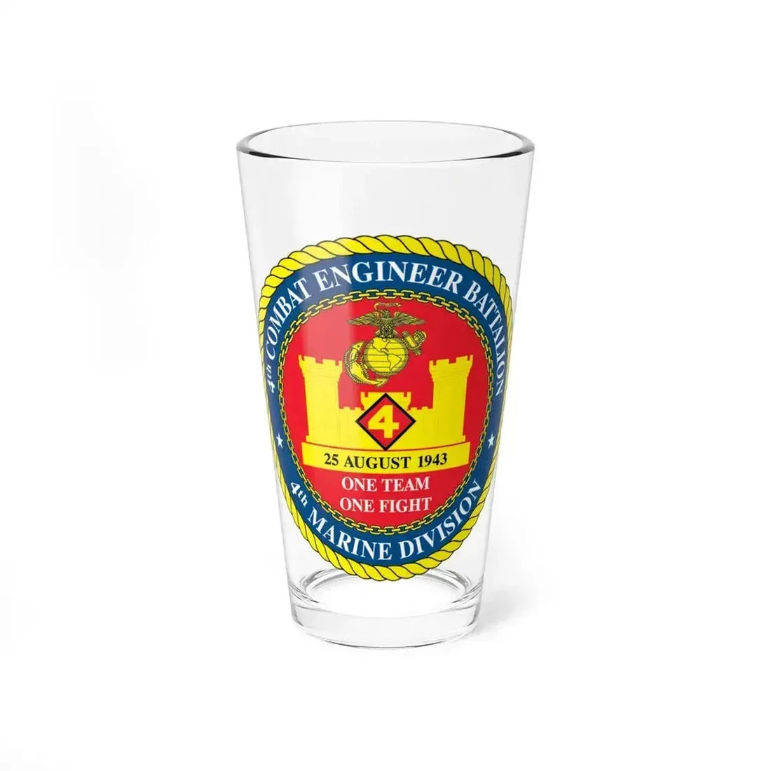 4th Cmbt Eng Bn (USMC) Pint Glass 16oz 16oz - Go Mug Yourself