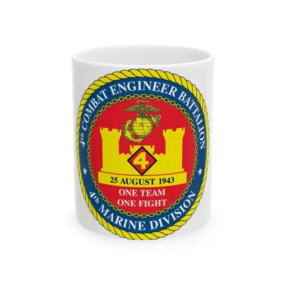 4th Cmbt Eng Bn (USMC) White Coffee Mug 11oz - Go Mug Yourself