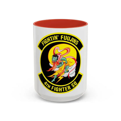 4th Fighter SQ Fightin' Fuujins (U.S. Air Force) Accent Coffee Mug 15oz Red - Go Mug Yourself