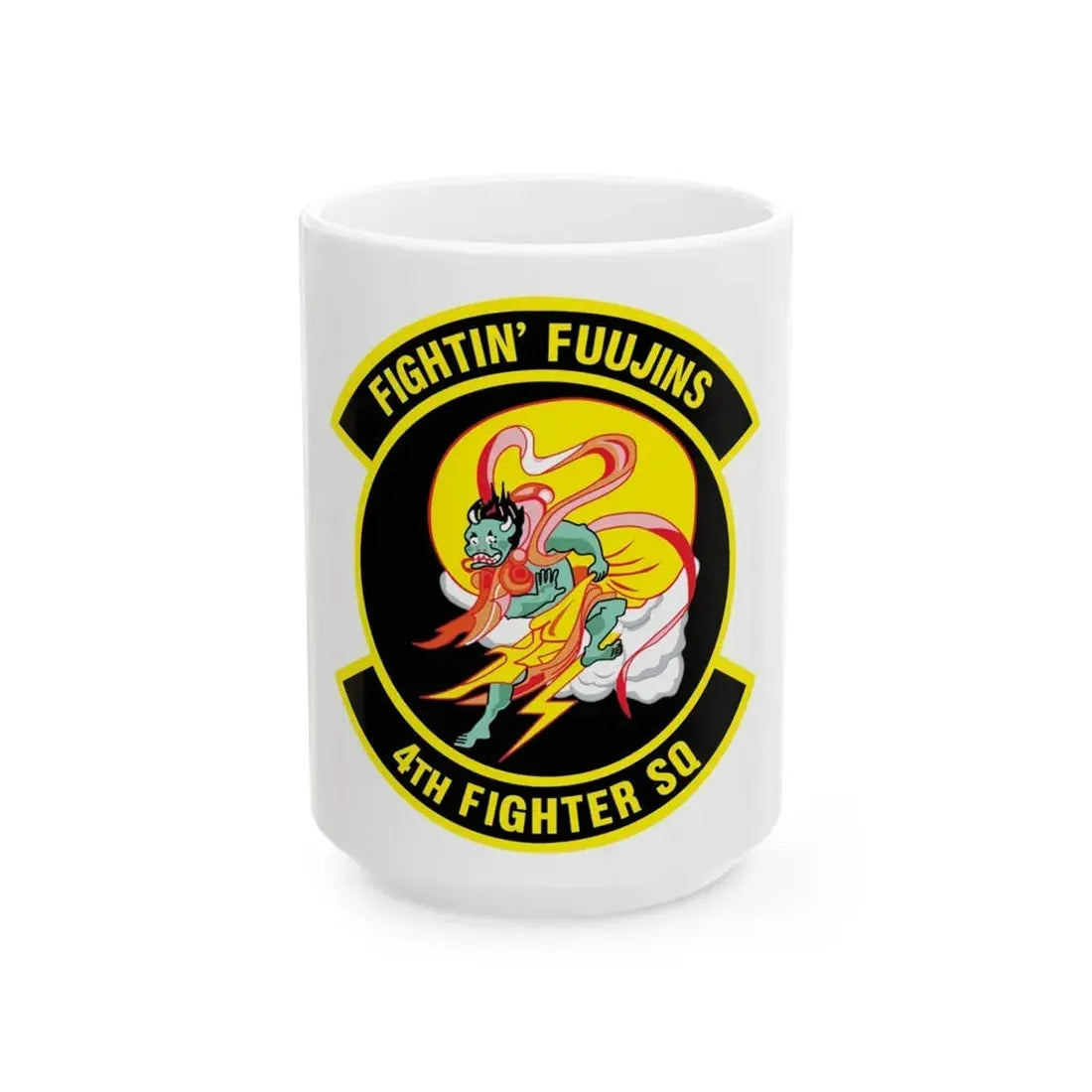4th Fighter SQ Fightin' Fuujins (U.S. Air Force) White Coffee Mug 15oz - Go Mug Yourself