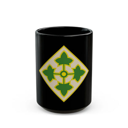 4th Infantry Division CSIB2 (U.S. Army) Black Coffee Mug-15oz-Go Mug Yourself