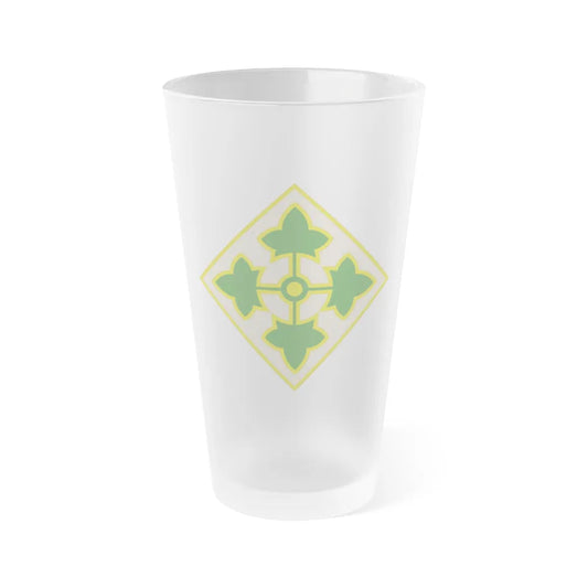 4th Infantry Division CSIB2 (U.S. Army) Frosted Pint Glass 16oz-Go Mug Yourself