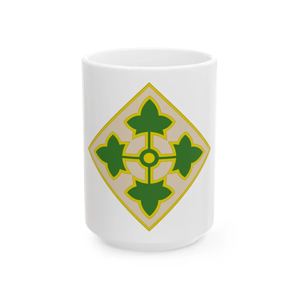 4th Infantry Division CSIB2 (U.S. Army) White Coffee Mug-15oz-Go Mug Yourself