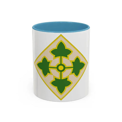 4th Infantry Division CSIB2 (U.S. Army) Accent Coffee Mug 11oz Light Blue - Go Mug Yourself