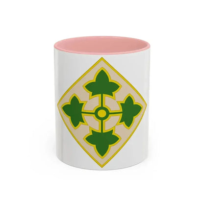 4th Infantry Division CSIB2 (U.S. Army) Accent Coffee Mug 11oz Pink - Go Mug Yourself