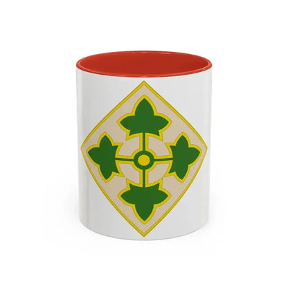 4th Infantry Division CSIB2 (U.S. Army) Accent Coffee Mug 11oz Red - Go Mug Yourself