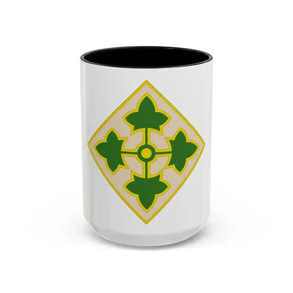4th Infantry Division CSIB2 (U.S. Army) Accent Coffee Mug 15oz Black - Go Mug Yourself
