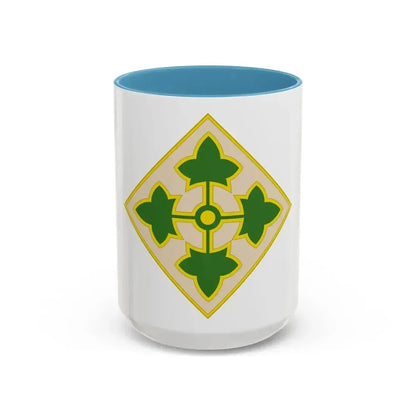 4th Infantry Division CSIB2 (U.S. Army) Accent Coffee Mug 15oz Light Blue - Go Mug Yourself