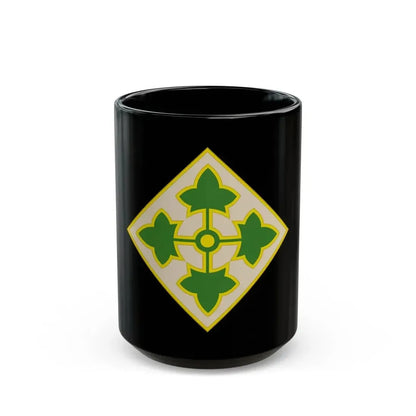 4th Infantry Division CSIB2 (U.S. Army) Black Coffee Mug 15oz - Go Mug Yourself