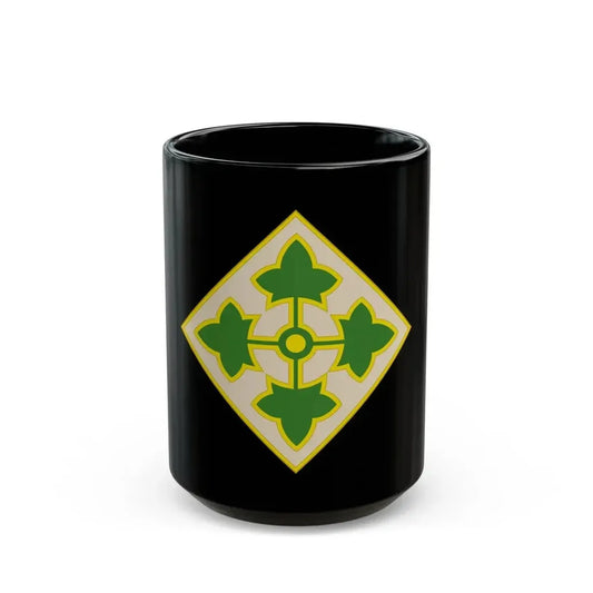 4th Infantry Division CSIB2 (U.S. Army) Black Coffee Mug 15oz - Go Mug Yourself