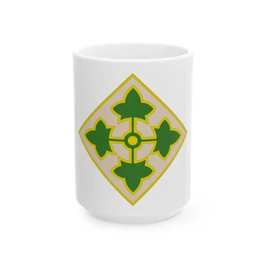 4th Infantry Division CSIB2 (U.S. Army) White Coffee Mug 15oz - Go Mug Yourself