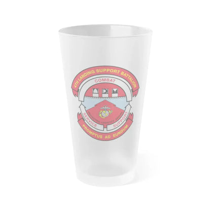 4th Landing Support Battalion Promptus Ad Eundum (USMC) Frosted Pint Glass 16oz Default Title - Go Mug Yourself