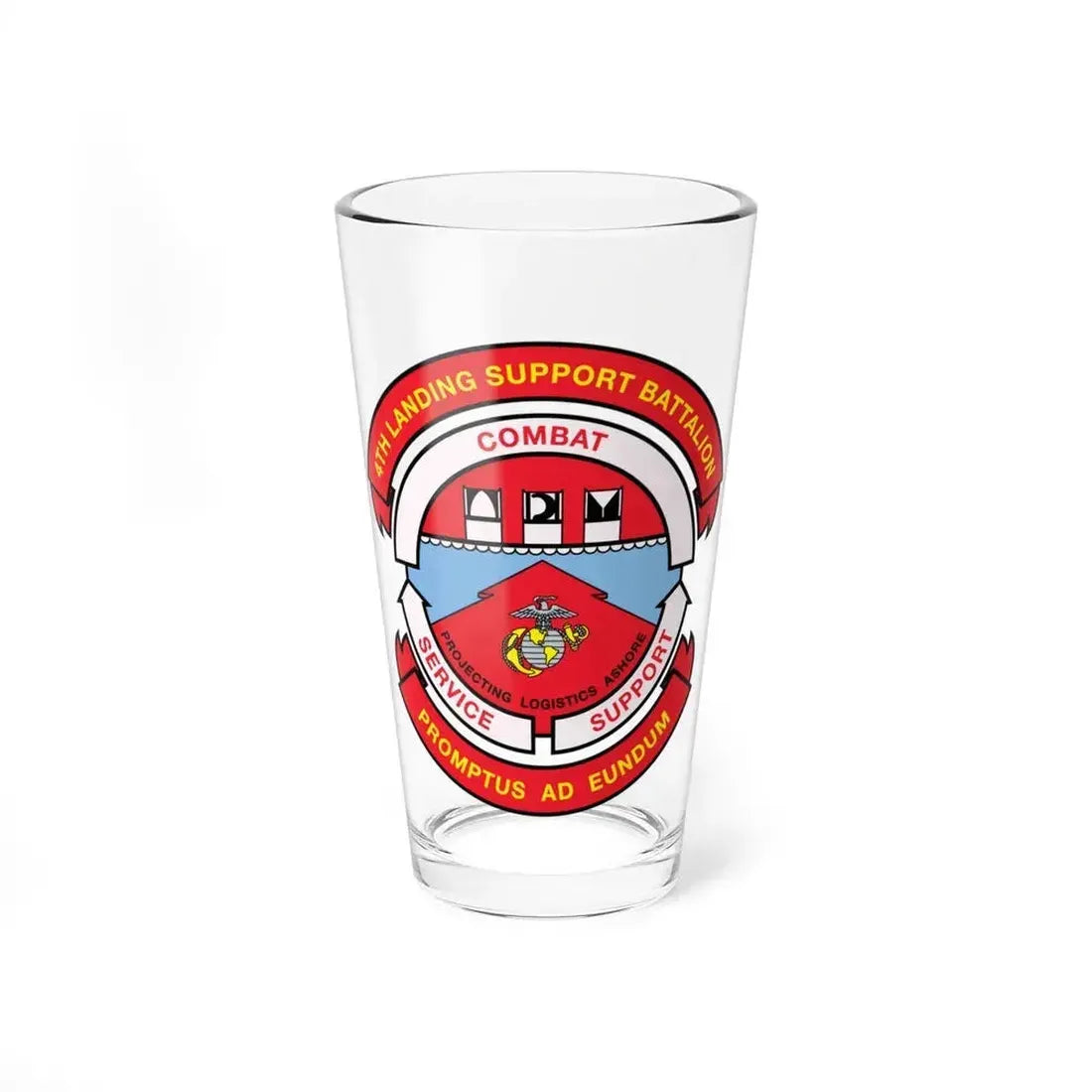 4th Landing Support Battalion Promptus Ad Eundum (USMC) Pint Glass 16oz 16oz - Go Mug Yourself