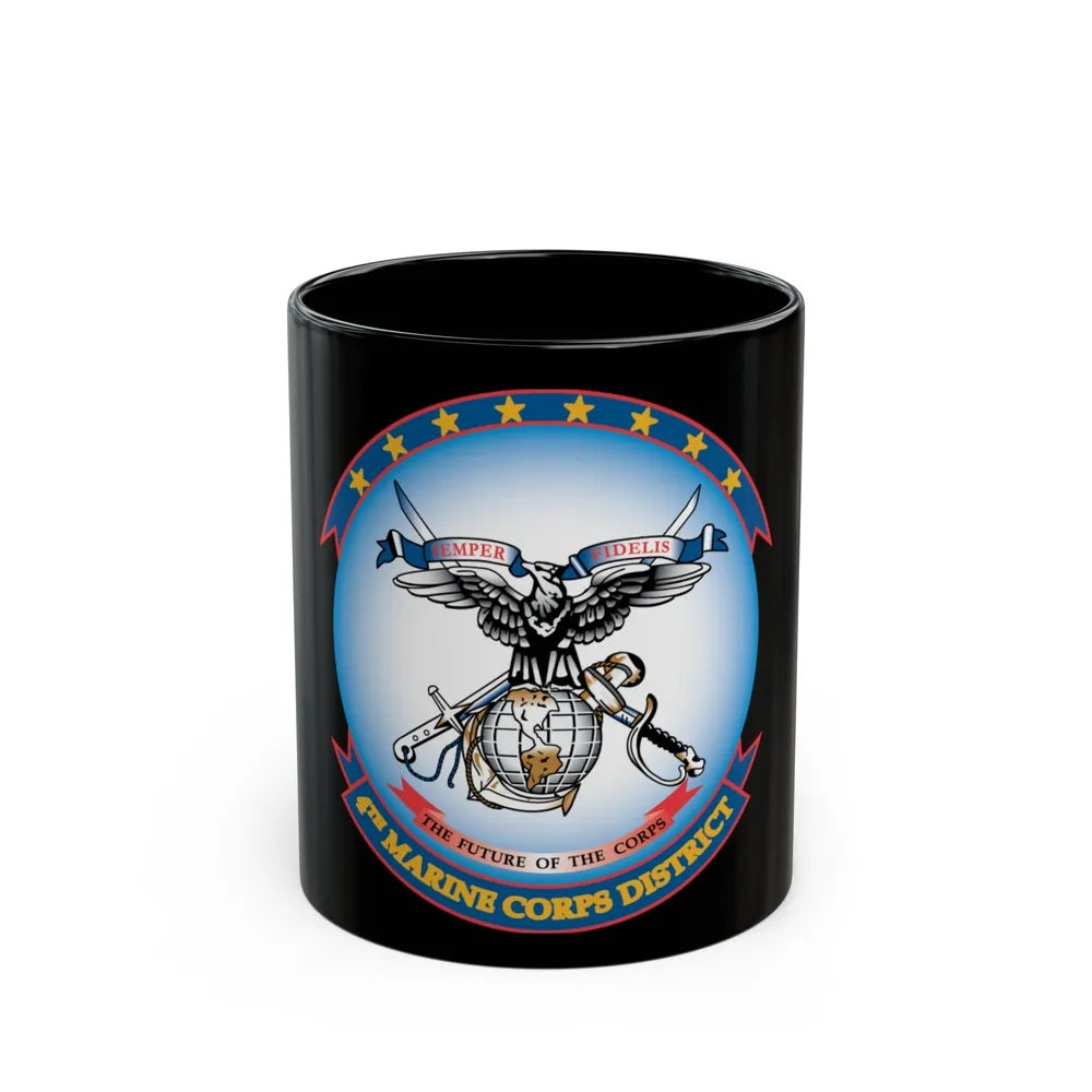 4th Marine Crps (USMC) Black Coffee Mug-11oz-Go Mug Yourself