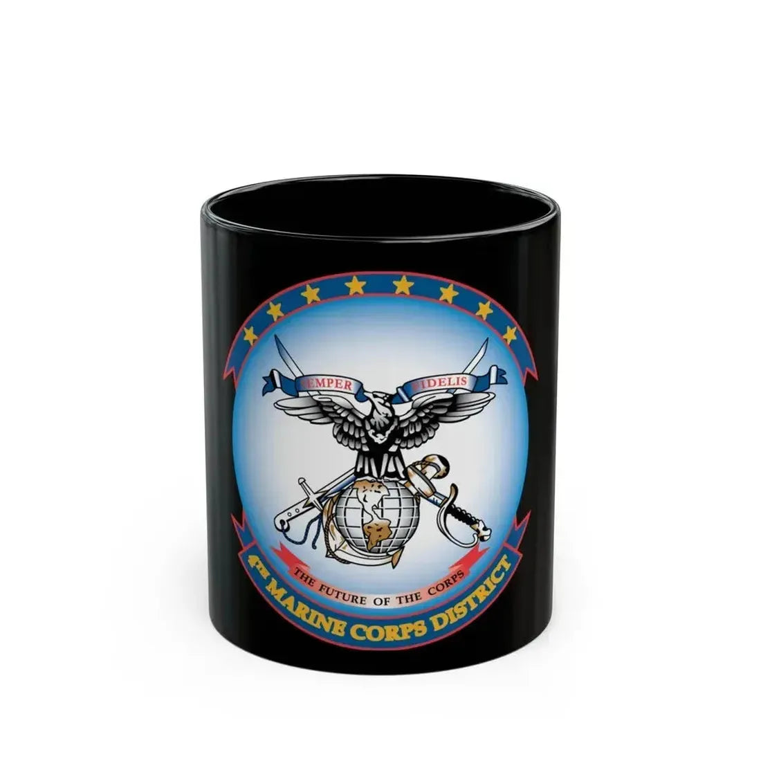 4th Marine Crps (USMC) Black Coffee Mug 11oz - Go Mug Yourself