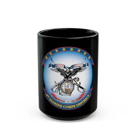 4th Marine Crps (USMC) Black Coffee Mug 15oz - Go Mug Yourself