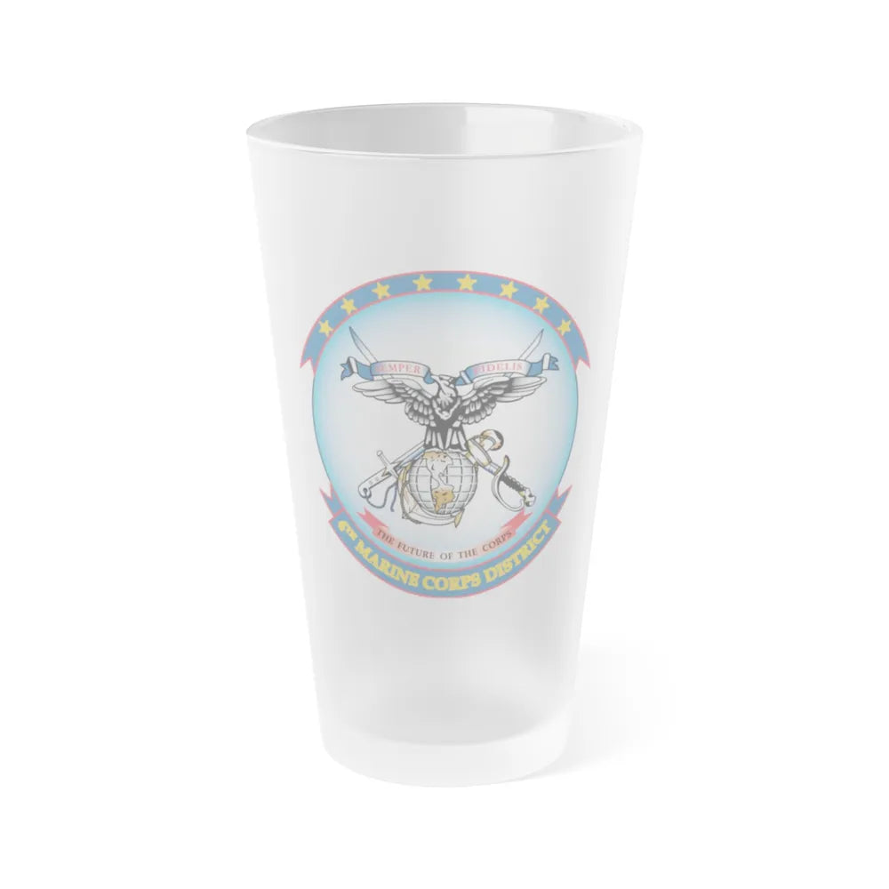 4th Marine Crps (USMC) Frosted Pint Glass 16oz-Go Mug Yourself