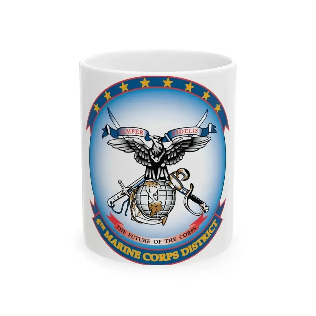 4th Marine Crps (USMC) White Coffee Mug 11oz - Go Mug Yourself