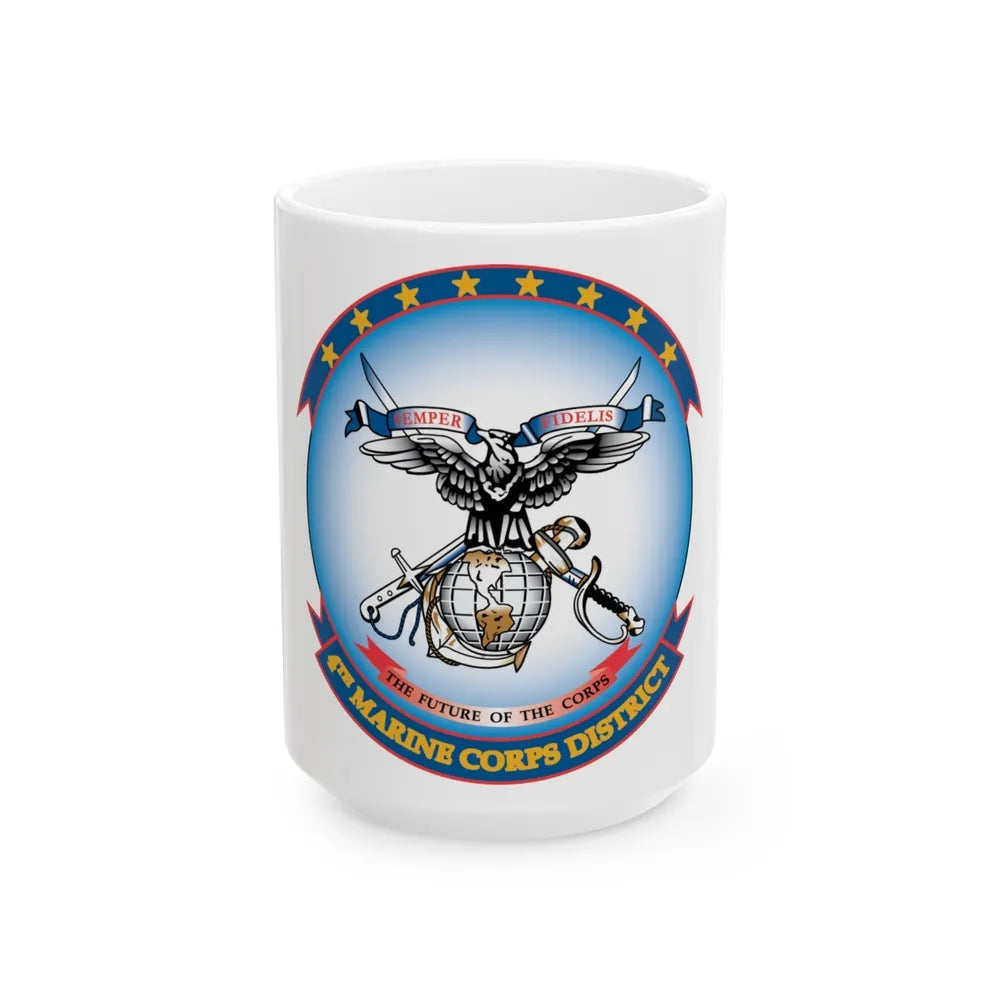 4th Marine Crps (USMC) White Coffee Mug-15oz-Go Mug Yourself