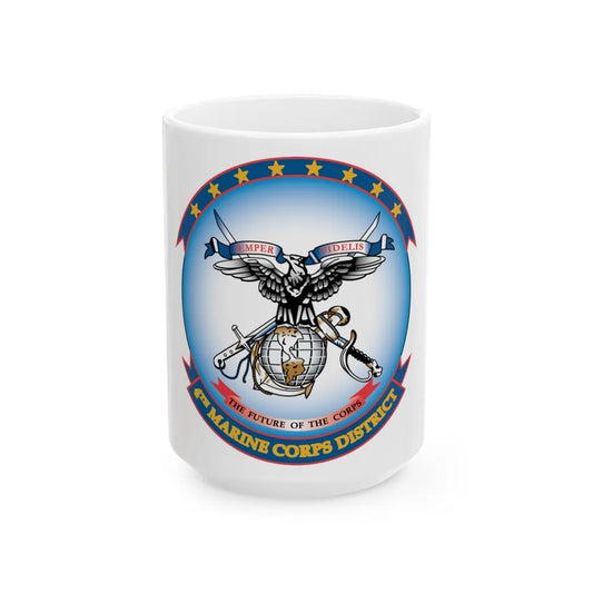 4th Marine Crps (USMC) White Coffee Mug-15oz-Go Mug Yourself