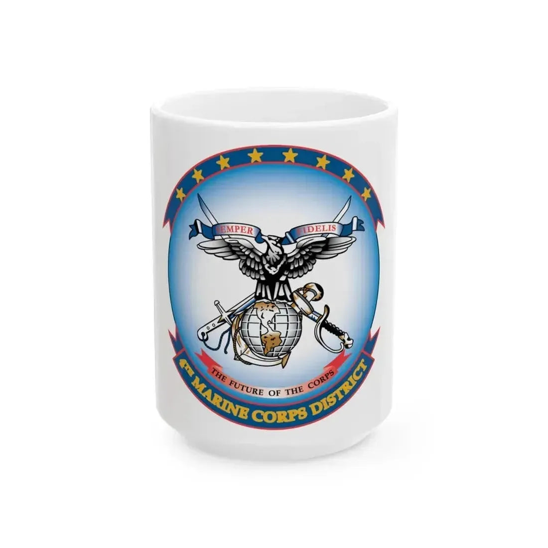 4th Marine Crps (USMC) White Coffee Mug 15oz - Go Mug Yourself