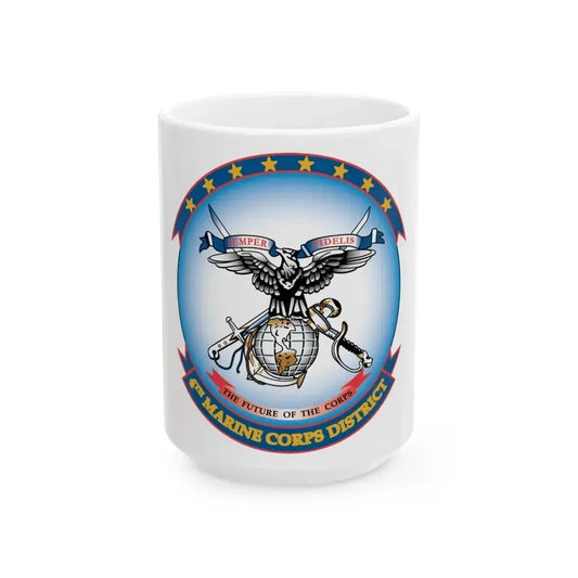 4th Marine Crps (USMC) White Coffee Mug 15oz - Go Mug Yourself