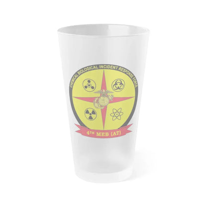 4th Marine Expeditionary Brigade Antiterrorism Chemical Biological Incident Response Force MEB AT CBIRF (USMC) Frosted Pint Glass 16oz Default Title - Go Mug Yourself