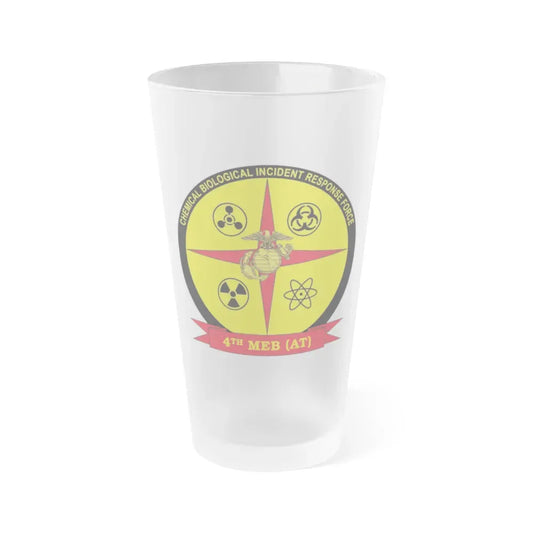 4th Marine Expeditionary Brigade Antiterrorism Chemical Biological Incident Response Force MEB AT CBIRF (USMC) Frosted Pint Glass 16oz Default Title - Go Mug Yourself
