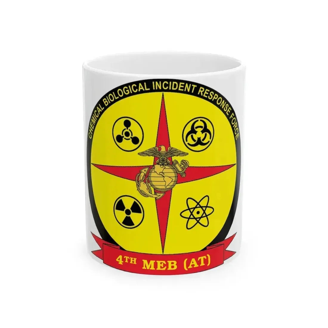 4th Marine Expeditionary Brigade Antiterrorism Chemical Biological Incident Response Force MEB AT CBIRF (USMC) White Coffee Mug 11oz - Go Mug Yourself