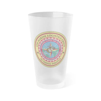 4th Marine Logistics Group In Omnia Paratus (USMC) Frosted Pint Glass 16oz Default Title - Go Mug Yourself