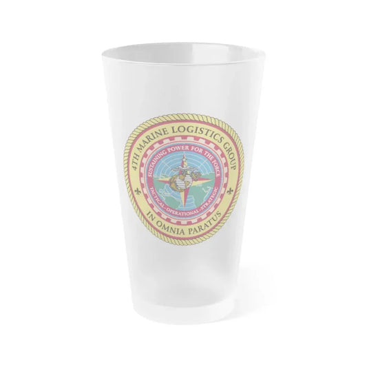 4th Marine Logistics Group In Omnia Paratus (USMC) Frosted Pint Glass 16oz Default Title - Go Mug Yourself