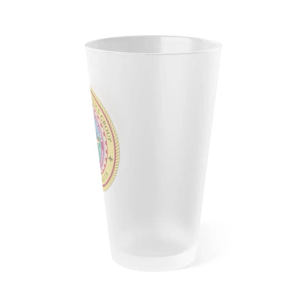 4th Marine Logistics Group In Omnia Paratus (USMC) Frosted Pint Glass 16oz-Go Mug Yourself