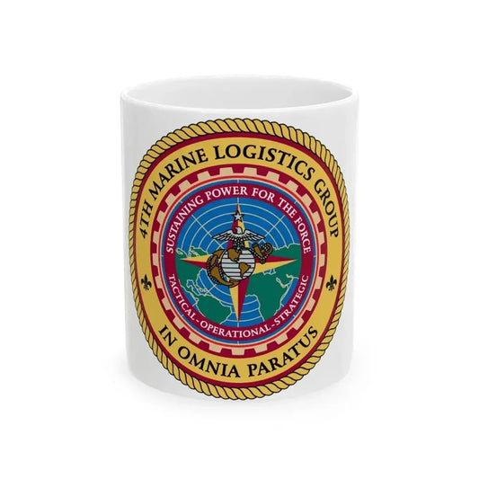 4th Marine Logistics Group In Omnia Paratus (USMC) White Coffee Mug 11oz - Go Mug Yourself